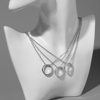 Кулоны &laquo;Неразлучники&raquo; три кольца, цвет серебро, 45 см