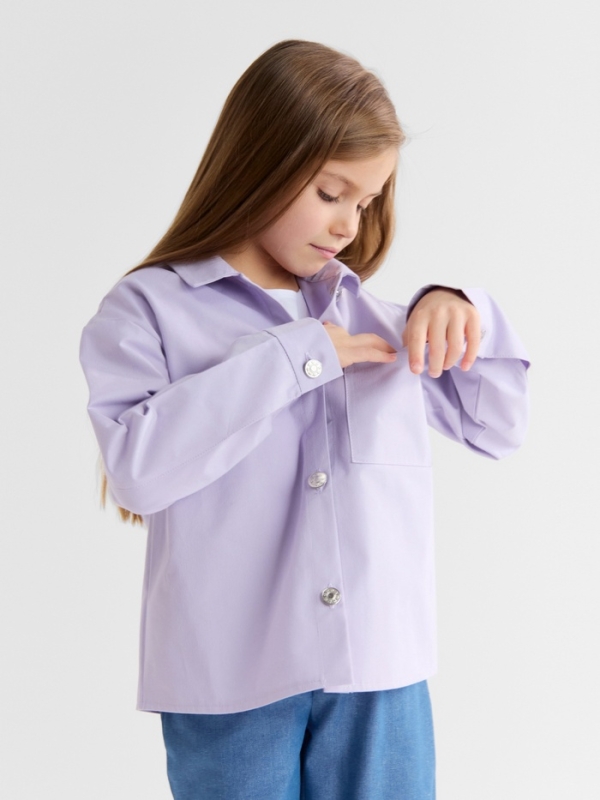 Рубашка детская MINAKU: Jeans collection, цвет лавандовый, рост 104 см