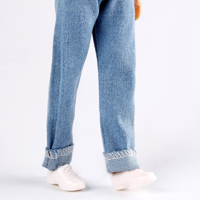 Джинсы для кукол мужчин, длина &mdash; 18 см, цвет голубой