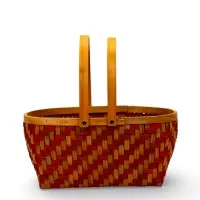 Набор корзин 2 шт 34х27х14  26х24х13 см ручка h=18/18 см красн-оранж