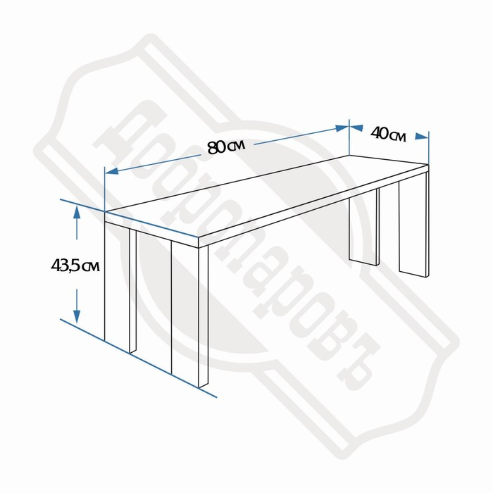 Лавка наличник, из липы, "Добропаровъ", 80&times;40&times;43,5см