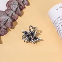 Краб для волос "Синий туман" крыло бабочки, 2,5 см, серебро