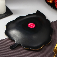 Блюдо для фруктов Доляна &laquo;Тропический лист&raquo;, 26&times;20,5 см, цвет чёрный