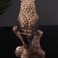 Статуэтка "Филин на ветке" 14 см, цвет коричневый