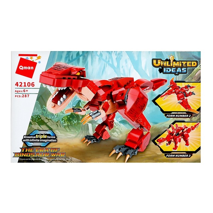 Конструктор &laquo;Динозавр&raquo;, 3 в 1, 287 деталей
