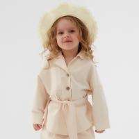 Костюм для девочки (Рубашка и шорты) MINAKU, цвет молочный, рост 164 см