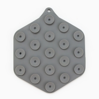 Лизательный коврик - миска для медленного кормления, серый, 18,5 см х 16 см