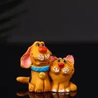 Фигура "Котик с собачкой" 3.6х4.2х2.2 см