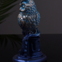 Статуэтка "Филин на пьедестале" 7х6х13  см, цвет серо-голубой