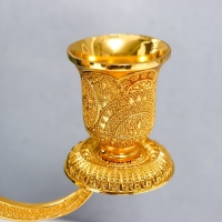 Подсвечник металл на 3 свечи "Раджа" золото 22,5х8х24 см