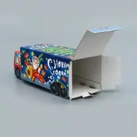 Подарочная коробка Новогодняя Фура &laquo;Новогодний пилотаж&raquo; с анимацией 36&times;15&times;10 см