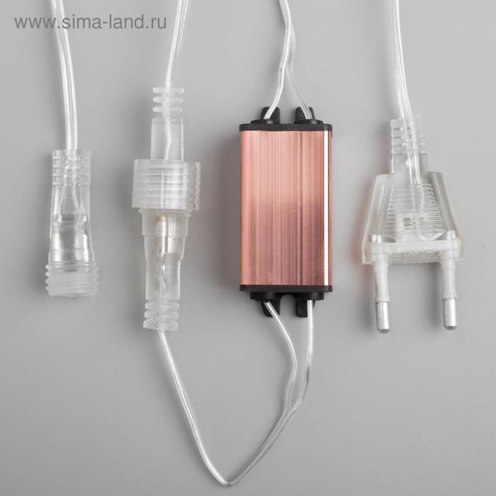 Гирлянда &laquo;Сосульки рифленые&raquo; 2.5 &times; 0.3 м, IP65, прозрачная нить, 192 LED, свечение синее с эффектом стекания, 12 В