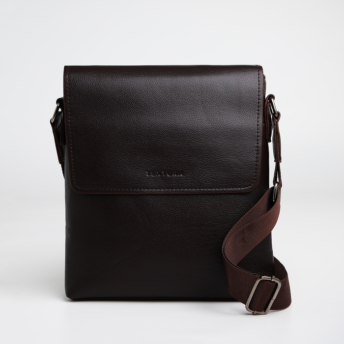 Сумка мужская через плечо TEXTURA, наружный карман, цвет коричневый Сумка мужская через плечо TEXTURA, наружный карман, цвет коричневый