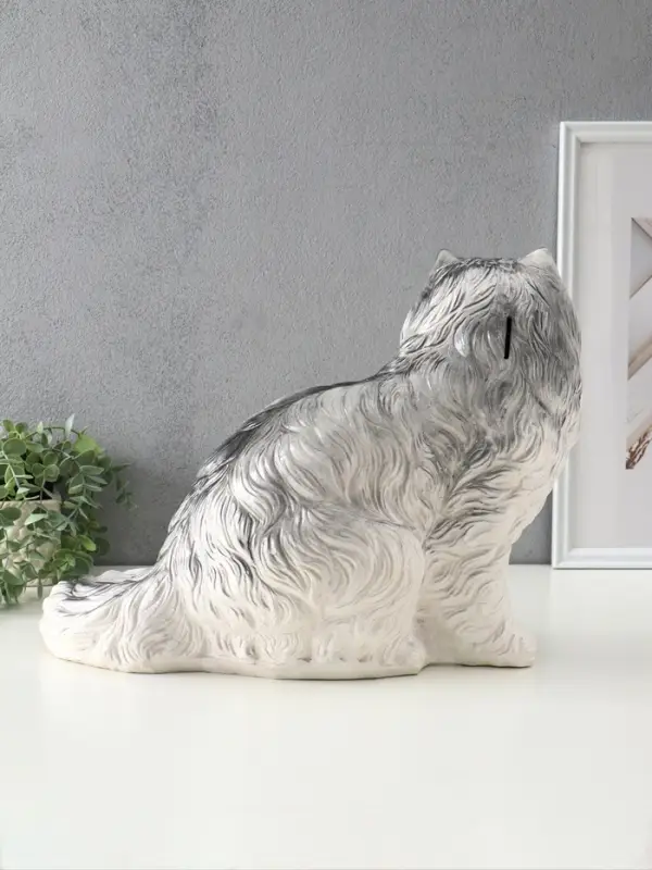 Копилка "Котёнок белый", 33,5х44,5х24 см