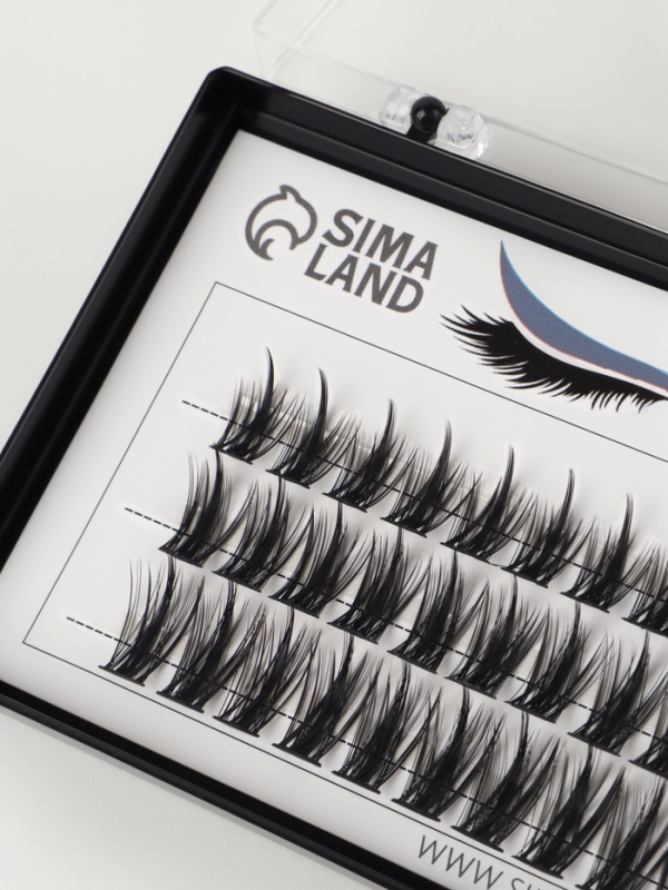 Ресницы накладные пучки АНИМЕ 10/12/14мм нейлон черный п/короб QF