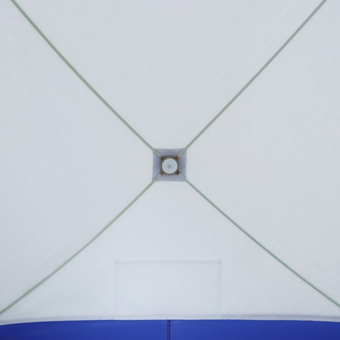 Палатка зимняя куб "СЛЕДОПЫТ", 3-х местная, 3 слоя, цвет бело-синий