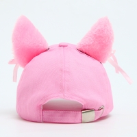 Кепка детская для девочки &laquo;Китти&raquo;, с ушками, цвет розовый, р-р 52-54, 5-7 лет