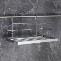 Полка на рейлинг Доляна, 24,5&times;17&times;14,5 см, цвет хромированный
