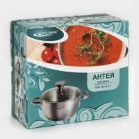 Кастрюля Катунь &laquo;Антея&raquo;, 3 л, d=20 см, капсульное дно, индукция, нержавеющая сталь, AISI - 201