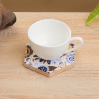 Подставка под горячее (набор 4 шт) "Васильки" дерево манго 15х13х5 см