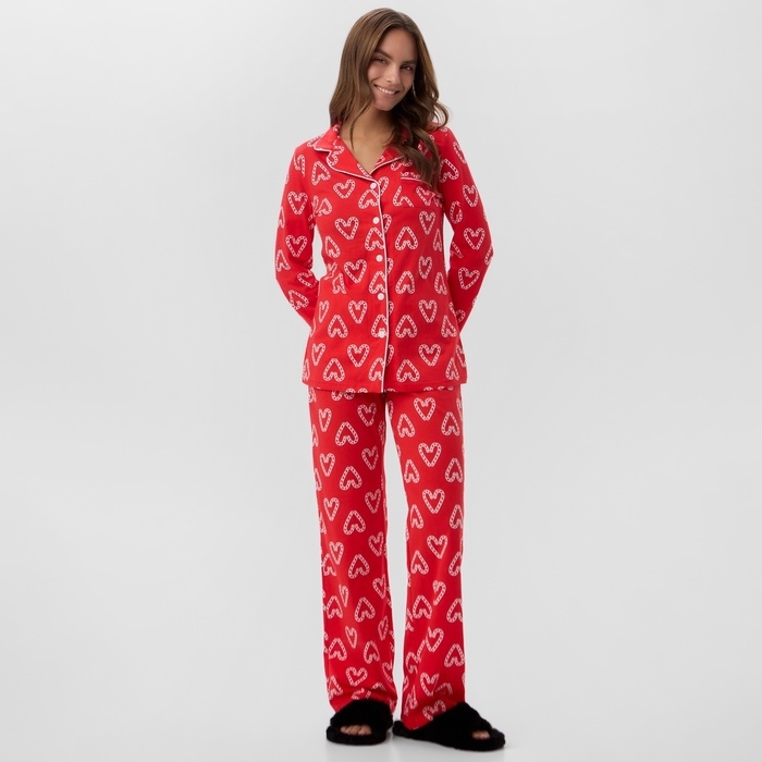 Пижама женская (рубашка и брюки) KAFTAN "Love" размер 52-54