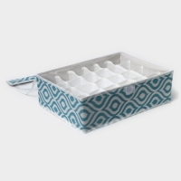 Органайзер для хранения белья Доляна &laquo;Лагуна&raquo;, 24 ячейки, 38&times;30&times;10 см, цвет бирюзовый