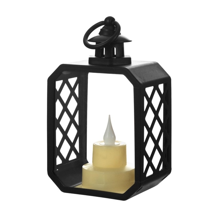 Ночник Ночник "Фонарь малый" LED от батареек 3хLR44 черный 9,5х6,5х15,5 см