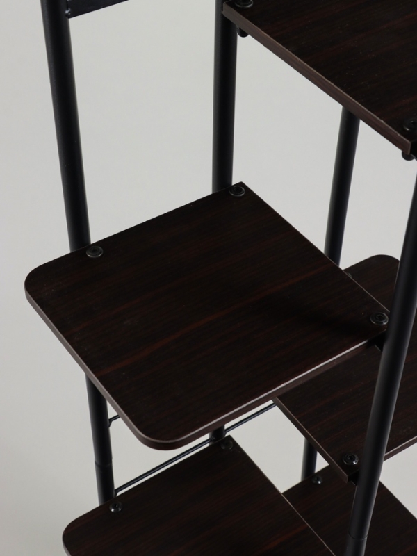 Подставка для цветов Greengo, 6 полок, 36 &times; 23 &times; 106 см, напольная, каркас металл, полки МДФ, чёрная