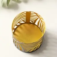 Подсвечник "Цилиндр №3" металл 7,5х7,5х8 см, черный с золотом