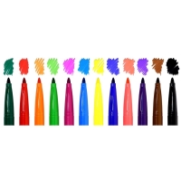 Фломастеры 12 цветов &laquo;Каляка-Маляка&raquo; утолщенные, суперсмываемые, круглые, блистер