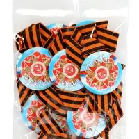 Значок закатной с георгиевской лентой &laquo;9 мая&raquo;