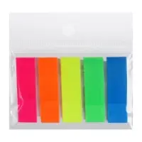 Блок - закладка с липким краем, 12&times;45 мм, пластик, 5 цветов по 20 листов, флуоресцентный
