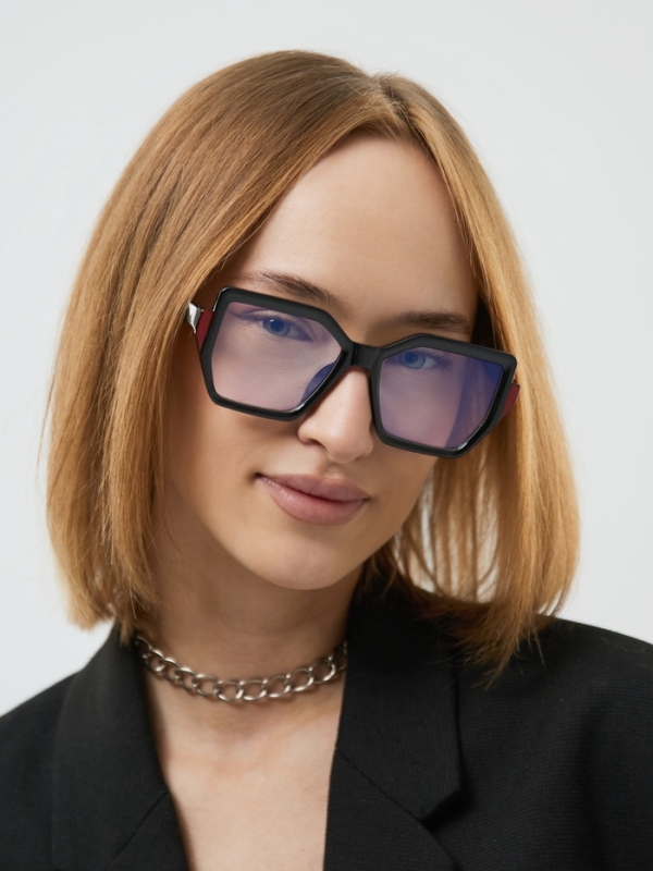 Очки имиджевые женские, для компьютера, ширина 14.3 см, дужка 14.5 см, линза 6.4 х 5.1 см