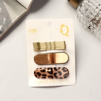 Невидимка для волос "Герти" (набор 10 шт) лео, 5 см, золото Невидимка для волос "Герти" (набор 10 шт) лео, 5 см, золото