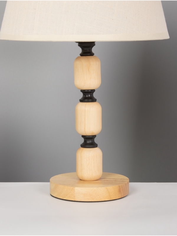 Лампа настольная BayerLux ЭКО "Одри" 1х40Вт Е27 черный/коричневый 25х25х43см