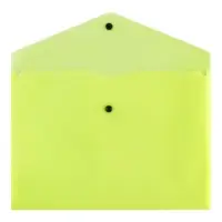 Папка-конверт на кнопке А4, 180 мкм, Calligrata Neon, полупрозрачная, неон желтый