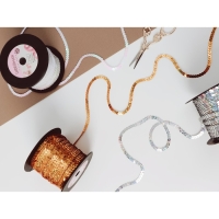 Пайетки на нити, 6 мм, 91 ± 1 м, цвет золотой №242 Пайетки на нити, 6 мм, 91 ± 1 м, цвет золотой №242