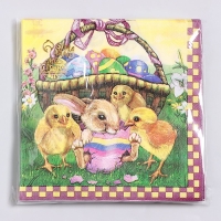 Салфетки бумажные &laquo;Пасхальная корзина&raquo; 33х33 см, набор 20 шт