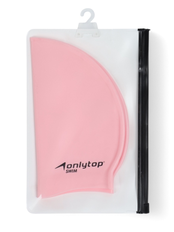 Шапочка для плавания силиконовая 49 гр, цвет розовый