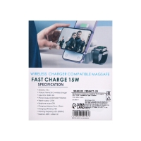 Беспроводное зарядное устройство 3 в 1 H31, 15 W, подсветка, Type-C, белая Беспроводное зарядное устройство 3 в 1 H31, 15 W, подсветка, Type-C, белая