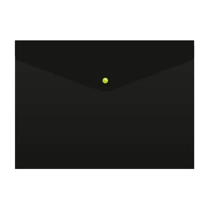 Папка-конверт на кнопке А4, 180 мкм, Calligrata "No Secret", непрозрачная, черная, микс цветные кнопки