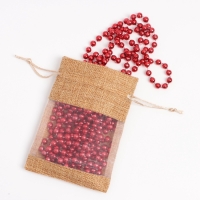 Льняной мешочек для хранения украшений, подарков, трав, 10 х 14 см, набор из 5 штук