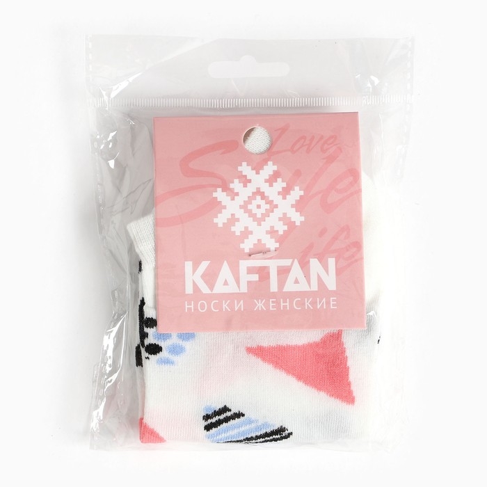 Носки KAFTAN "Абстракция", р-р 36-39, цв. белый