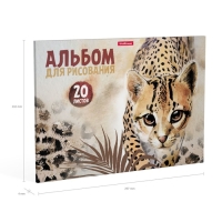 Альбом для рисования А4, 20 листов, блок 120 г/м², на клею, Erich Krause "Wild Cat", 100% белизна, твердая подложка Альбом для рисования А4, 20 листов, блок 120 г/м², на клею, Erich Krause "Wild Cat", 100% белизна, твердая подложка