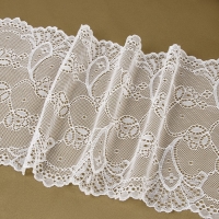 Кружевная эластичная ткань, 190 мм × 2,7 ± 0,5 м, цвет белый Кружевная эластичная ткань, 190 мм × 2,7 ± 0,5 м, цвет белый