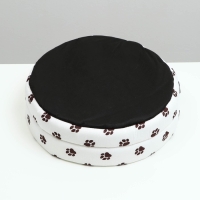 Лежанка Lowcost круглая, поплин, 40 х 40 х 12 см, белая с лапками Лежанка Lowcost круглая, поплин, 40 х 40 х 12 см, белая с лапками