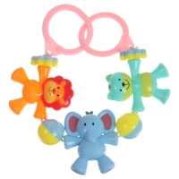 Растяжка на коляску/кроватку &laquo;Друзья&raquo;, 3 игрушки с погремушками, цвет МИКС, Крошка Я