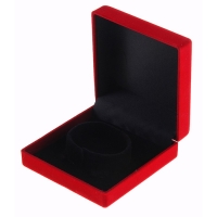 Футляр бархатный под браслет &laquo;Классический&raquo; 9&times;9&times;4, цвет красный, вставка белая, d=5,4 см