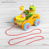 Каталка &laquo;Животные с барабанами&raquo; на верёвке, МИКС