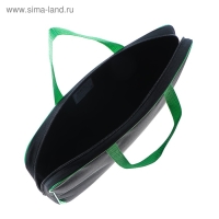 Папка с ручками текстильная А4, 350 х 265 х 45 мм, ПМД 2-42 "Офис", внутренний карман, чёрная/салатовая Папка с ручками текстильная А4, 350 х 265 х 45 мм, ПМД 2-42 "Офис", внутренний карман, чёрная/салатовая